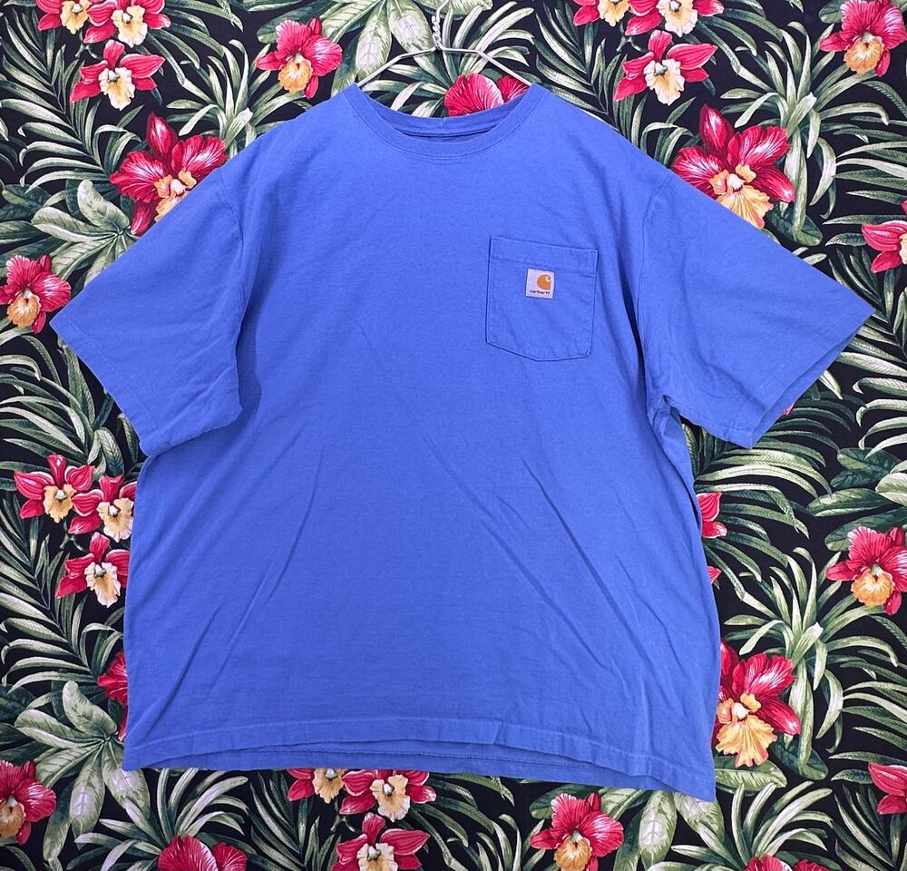 Carhartt Blue Tshirt Original Fit Size 2XL Front Pocket